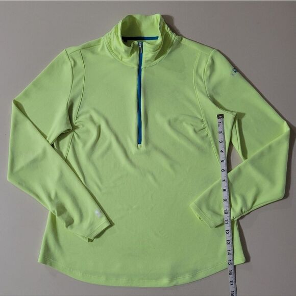Under Armour AllSeasonGear® Women's Yellow 1/2 Zip Long Sleeve Pullover - Picture 5 of 15